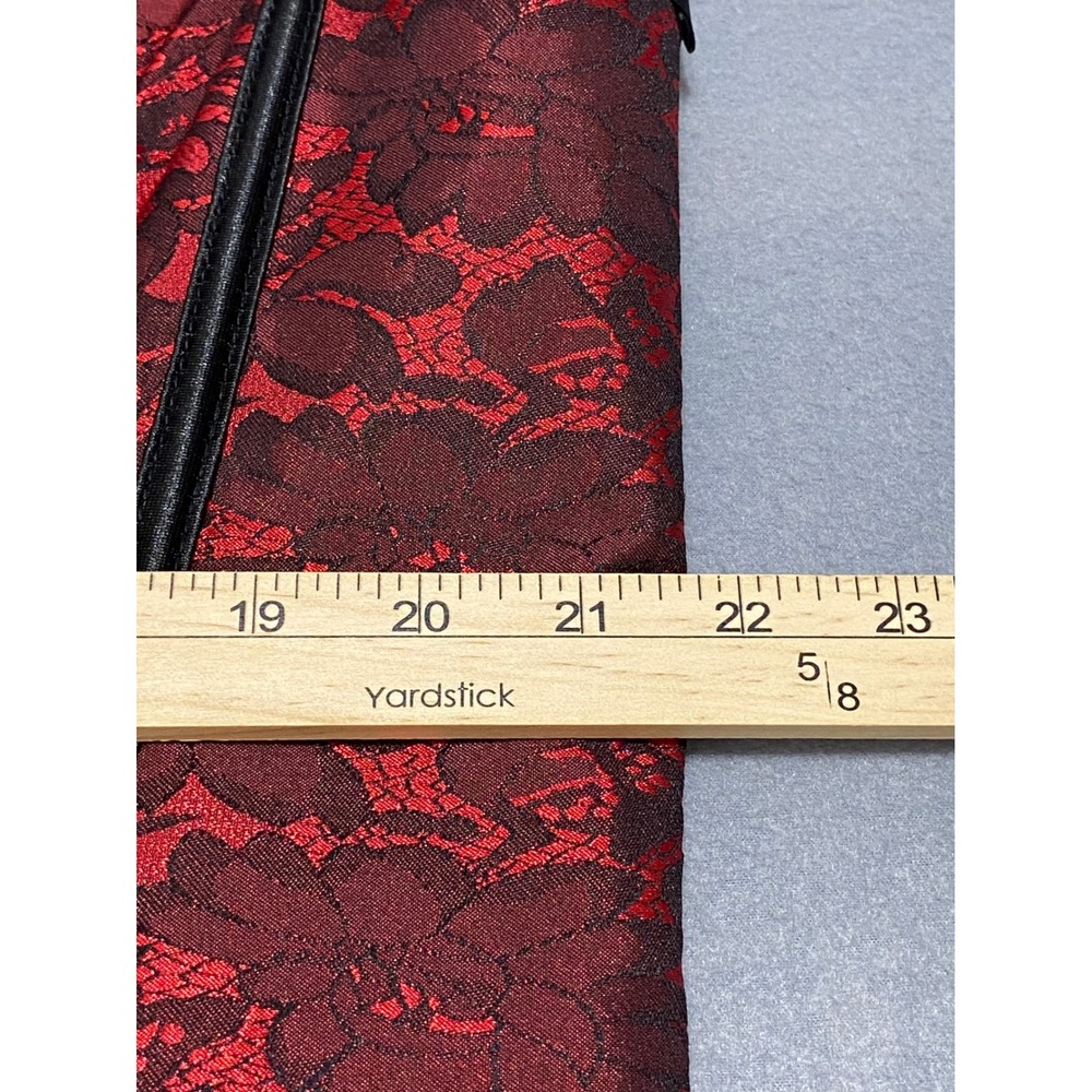 Red Black Floral Lace Boned Corset Top Gothic Steampunk Lace Up Back XL-2XL - Picture 4 of 12